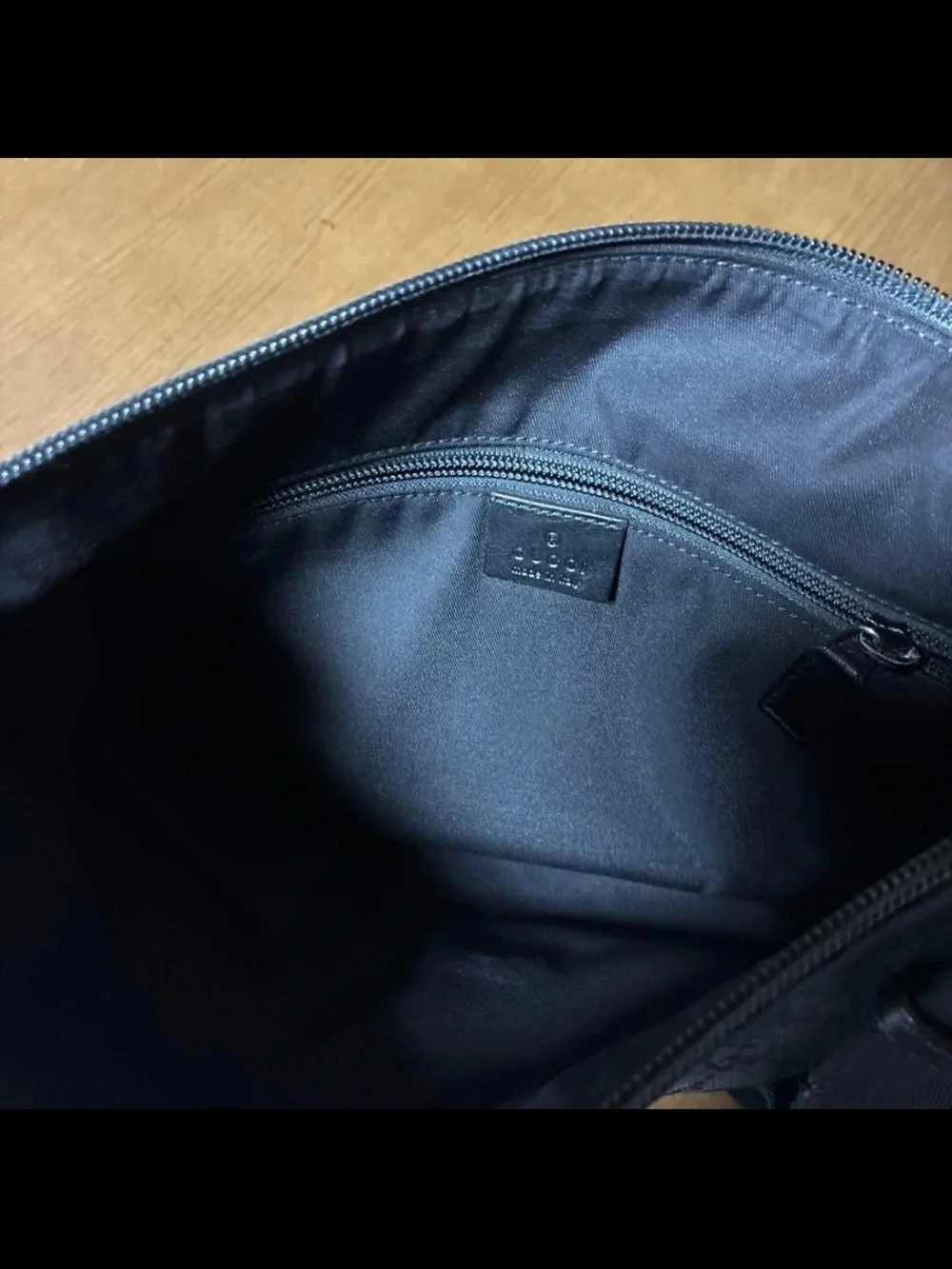 Gucci Black Monogram Messenger Crossbody Bag